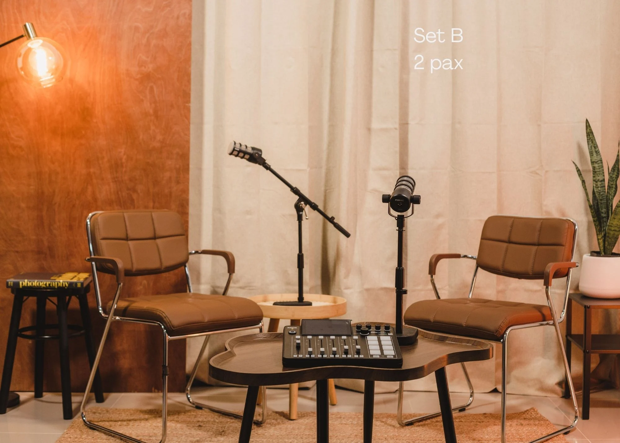 Executive boardroom podcast studio for rent in Chiang Mai suitable for professional business interviews